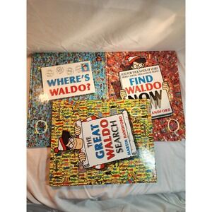 Where's Waldo Book Lot of 3 Martin Handford Find Waldo Now Great Waldo Search